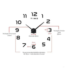 XXL 3D zidni sat zlatna, crna