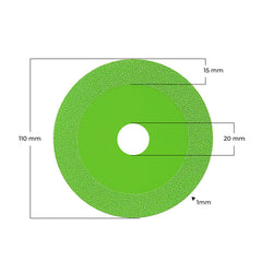 Dijamantna rezna ploča za staklo i kamen 110mm PAR