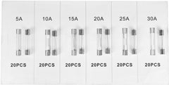 Set staklenih osigurača 120 kom 5–30A KD1302