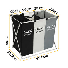 Košara za rublje sa tri odljeljka