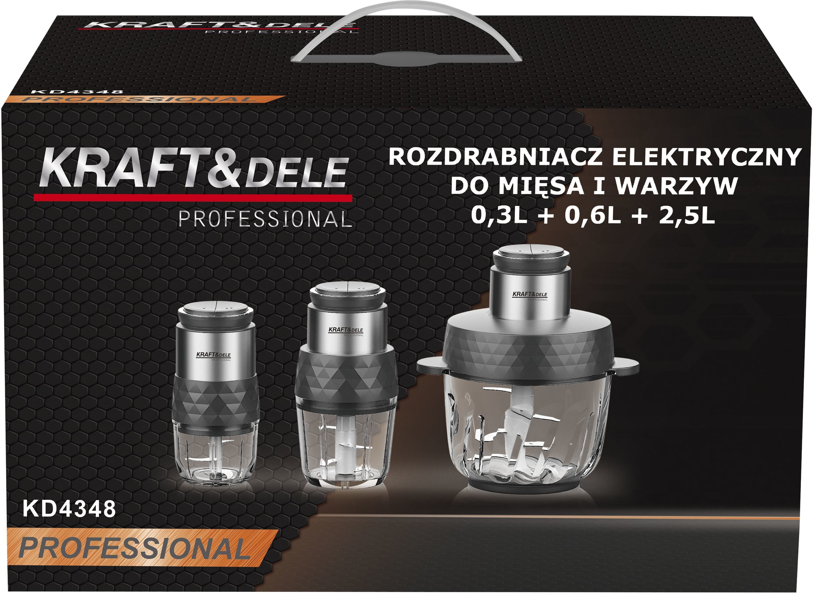 Električna sjeckalica za meso i povrće 550 W, 0,3 + 0,6 + 2,5 l, KD4348