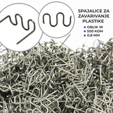 Spajalice za zavarivanje plastike – oblik W / 500 kom / 0,8 mm