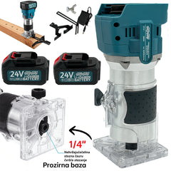 Aku glodalica drva 24 V s dvije Li-Ion baterije