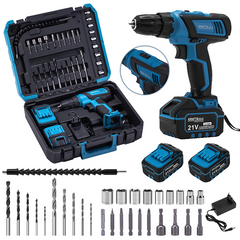 Akumulatorska bušilica–odvijač 21V 2Ah + set pribora