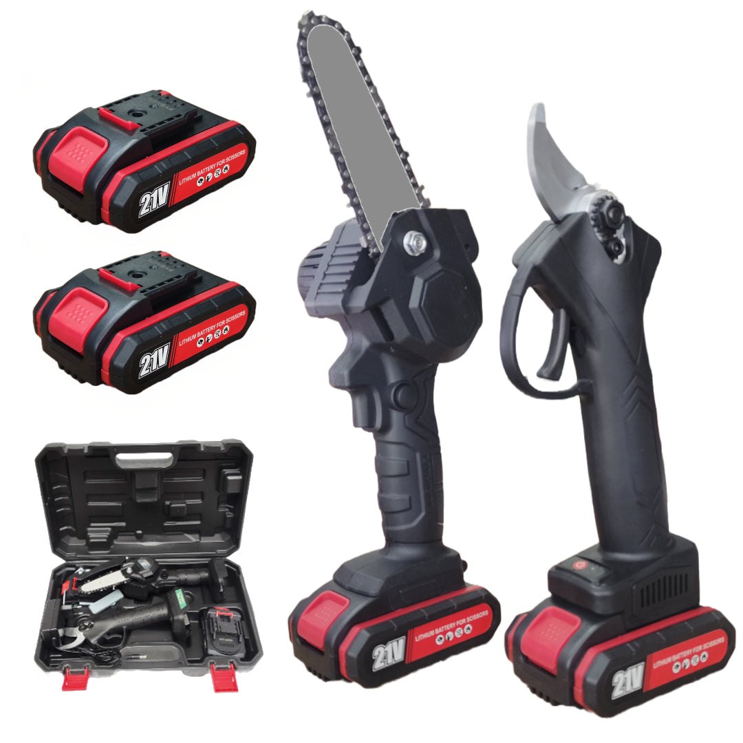Set mini aku pila + aku škare 21v x 2