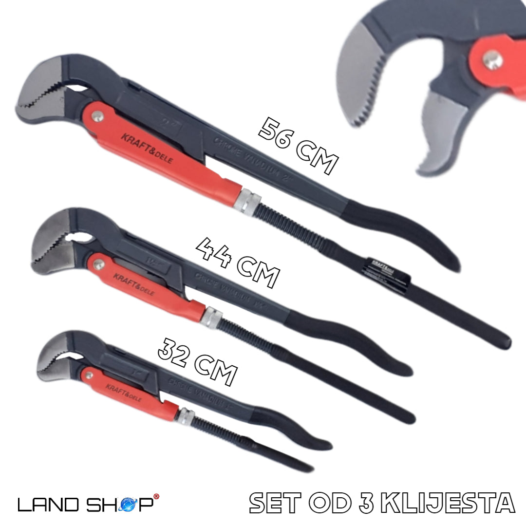 Set vodoinstalaterskih kliješta – Rolcange, set od 3 kom