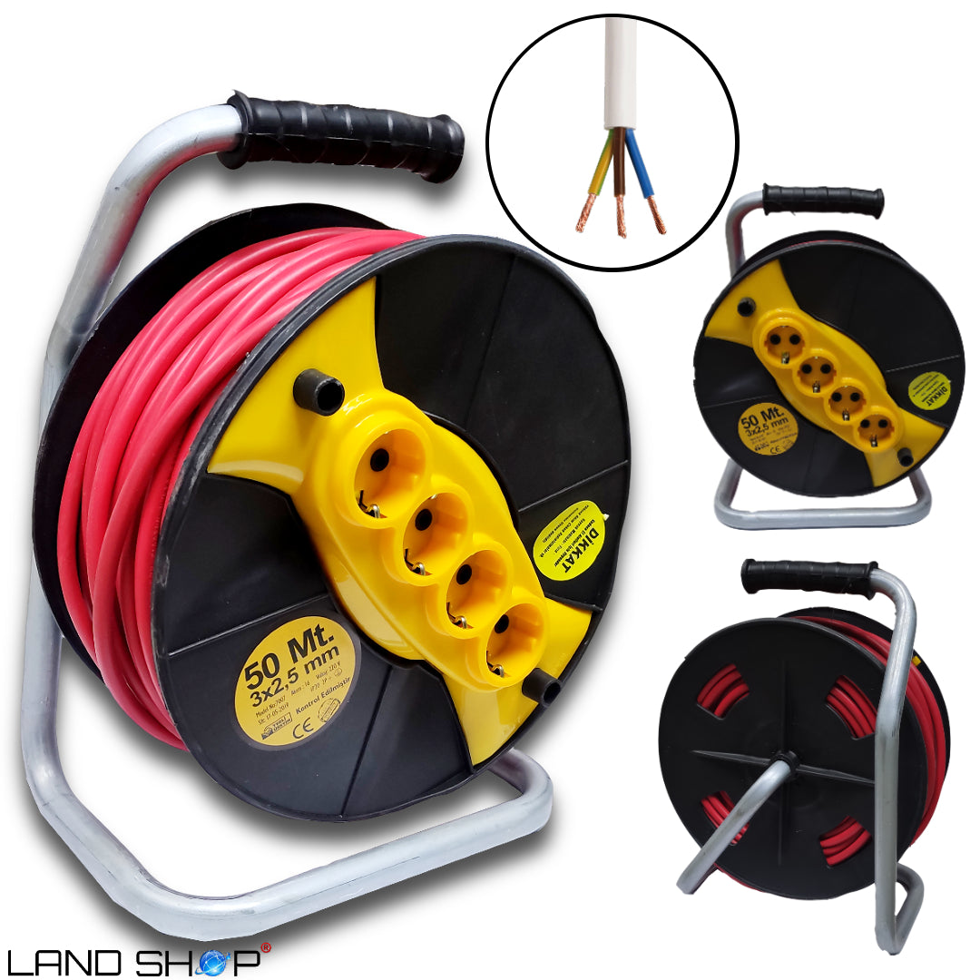 DIKKAT produžni kabel 50m na motalici 3×2,5 mm2