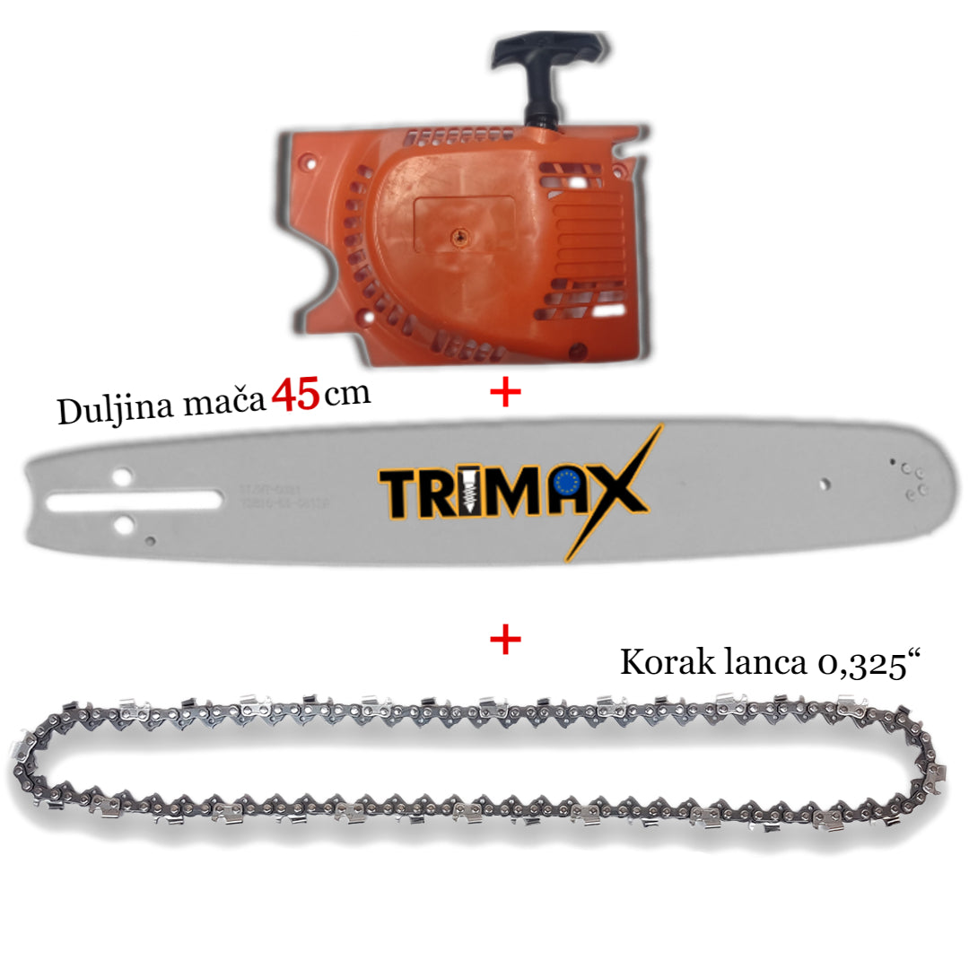Set Vodilica + Lanac + sustav palenje Za Motorku 45 cm