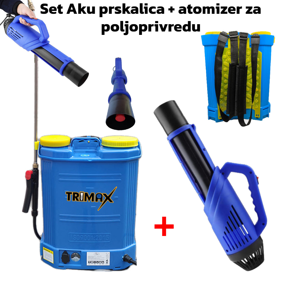 Trimax kombo set Aku prskalica + atomizer za poljoprivredu