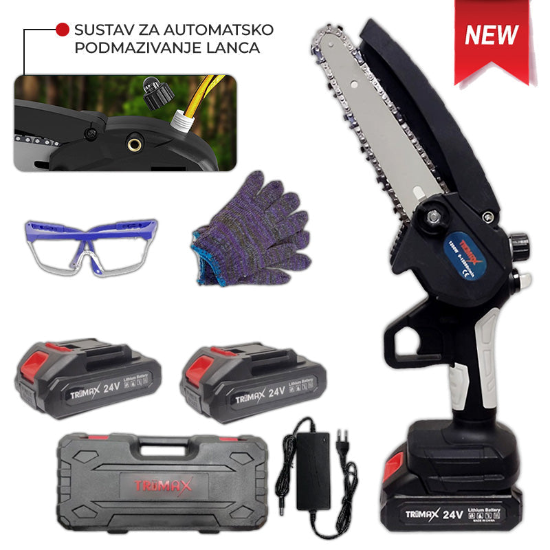 Mini aku pila 19 cm 24Vx2 sa sustavom za podmazivanje lanca | NOVO