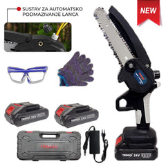 Mini aku pila 19 cm 24Vx2 sa sustavom za podmazivanje lanca | NOVO