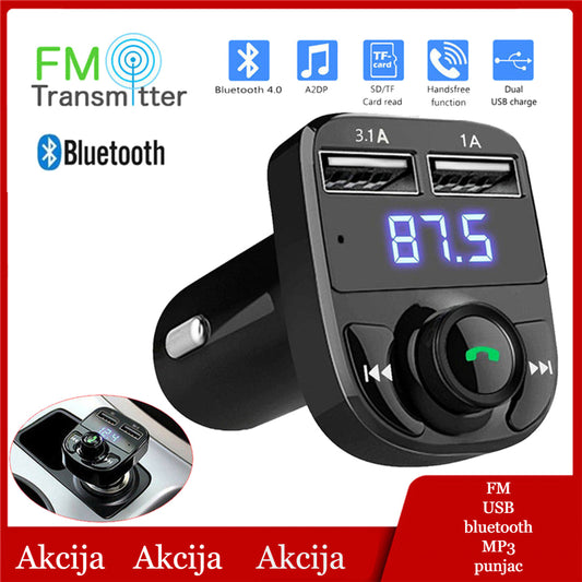 FM transmiter za auto, USB, bluetooth,Punjać  MP3 player