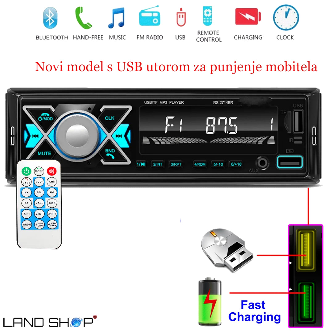 Dupli usb ,radio Bluetooth,Mp3,sd,usb,FM 50WX4